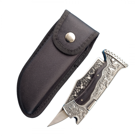 Cutit Solid Tip Briceag pentru Vanatoare, Camping, Pescuit, Drumetii cu husa GospodarMag.ro [5]