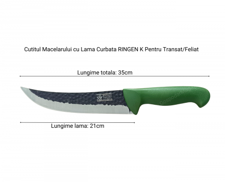Cutitul Macelarului cu Lama Curbata RINGEN K Pentru Transat/Feliat GospodarMag [2]