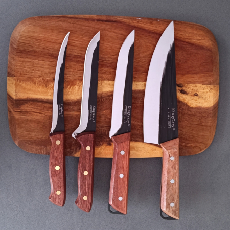 Set 4 Cuțite Premium pentru Bucătărie și Măcelărie, Lamă Full Tang [1]