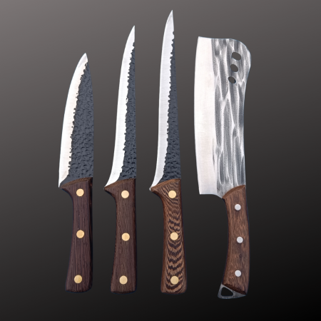 Set 4 Piese - 3 Cutite Profesionale Forjate + 1 Satar Forjat Gospodar Mag [0]