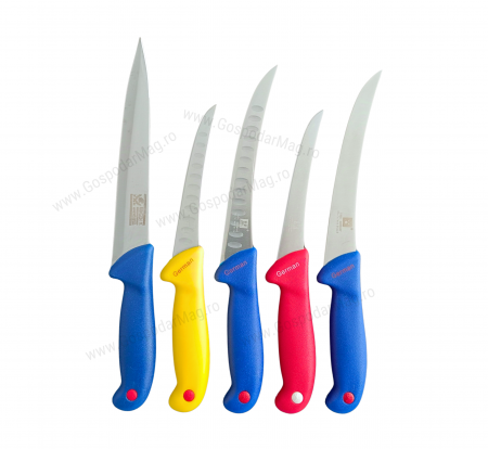Cutite si Accesorii Macelarie - Set 5 Piese  (A5) Cutite Macelarie Profesionale Germany Stainless Steel GospodarMag