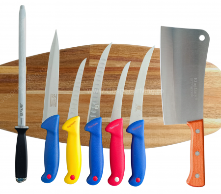 Cutite si Accesorii Macelarie - Set 7 Piese (A7) Cutite Macelarie Profesionale Gospodar Mag