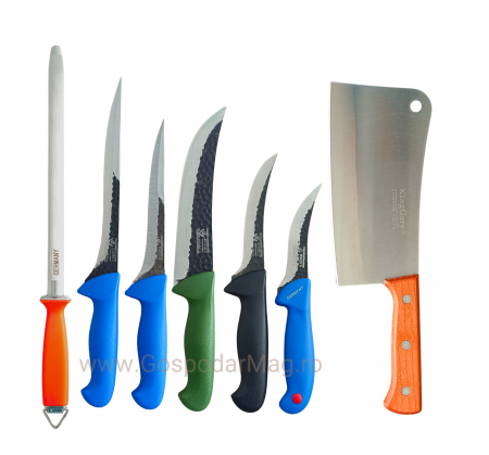 Cutite si Accesorii Macelarie - Set Cutite Macelarie Din Otel Carbon, Forjate, RINGEN K/Germany 7 PIESE GospodarMag