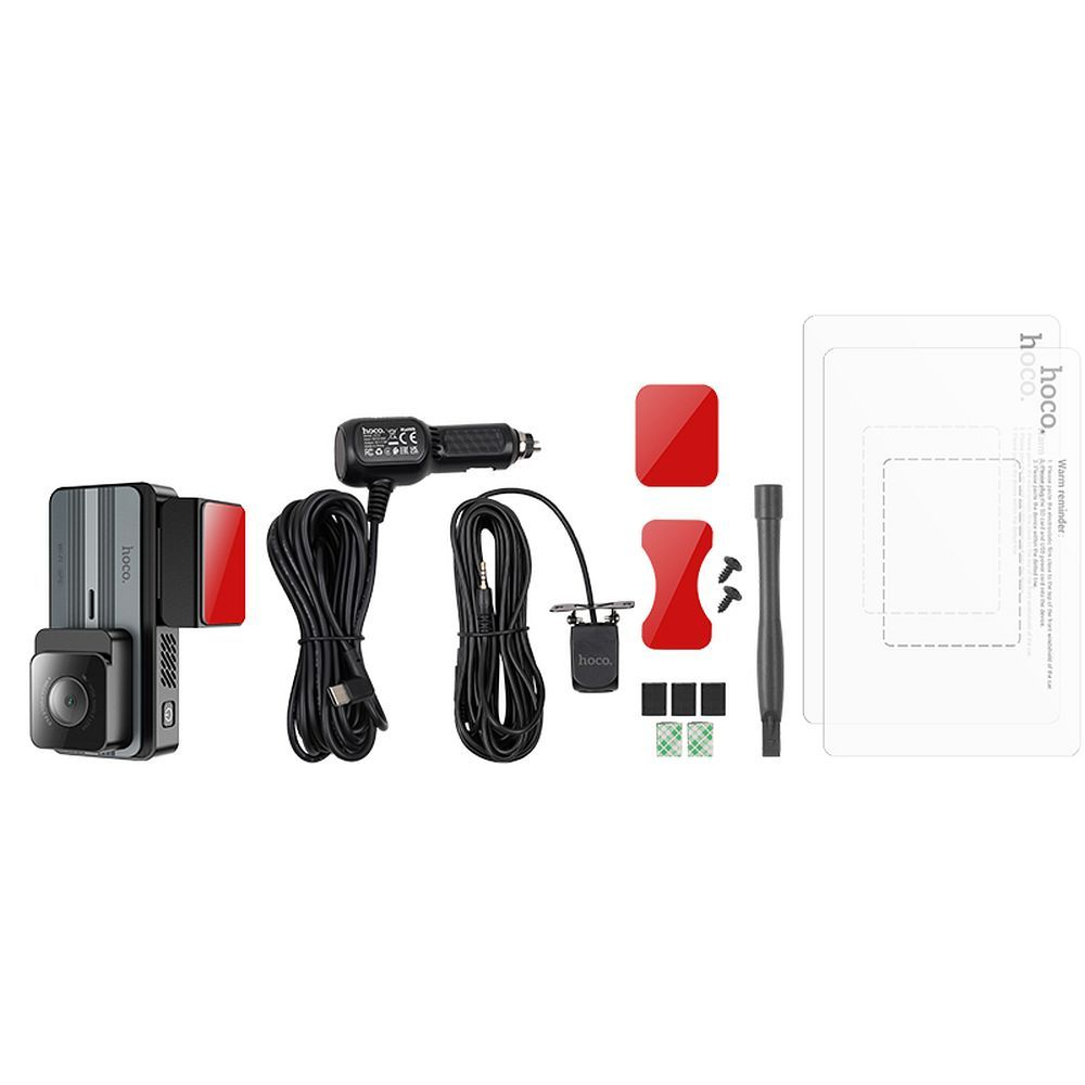 Cameră Auto HOCO DV12 2K GPS cu Ecran de 3,69" + Cameră Spate, Gri Titan [8]