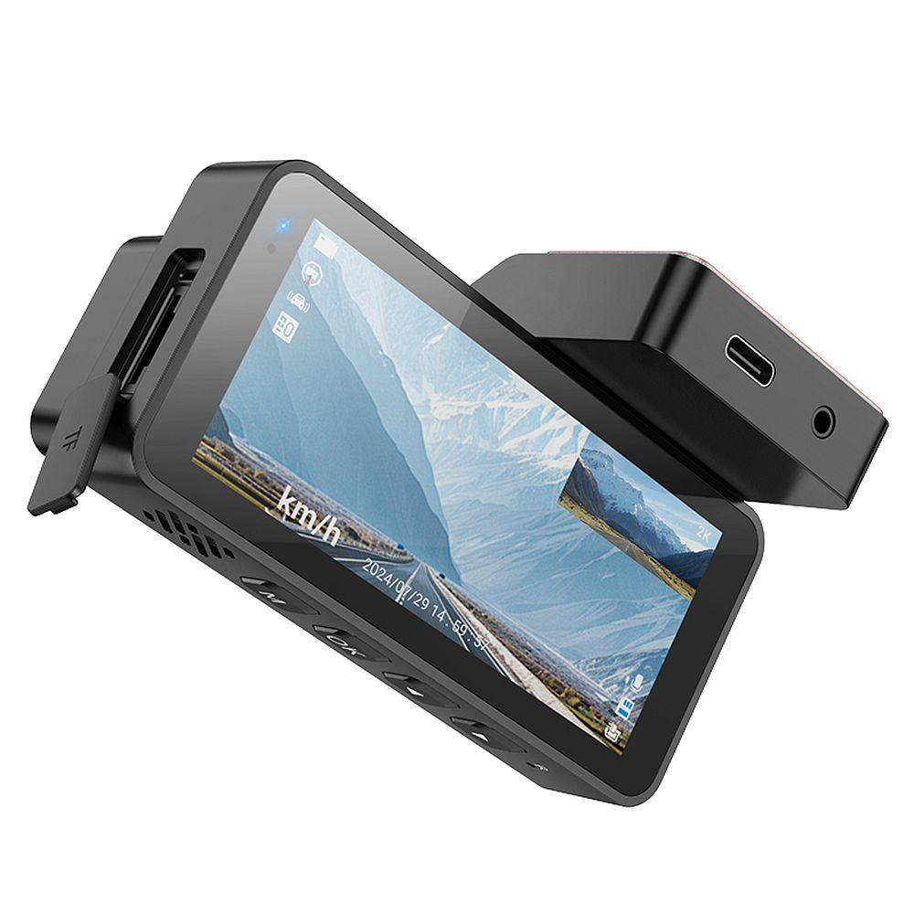 Cameră Auto HOCO DV12 2K GPS cu Ecran de 3,69" + Cameră Spate, Gri Titan [4]