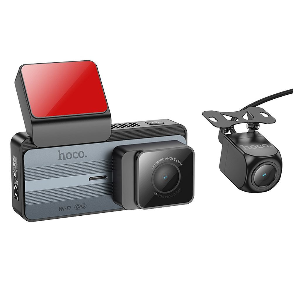 Cameră Auto HOCO DV12 2K GPS cu Ecran de 3,69" + Cameră Spate, Gri Titan [3]