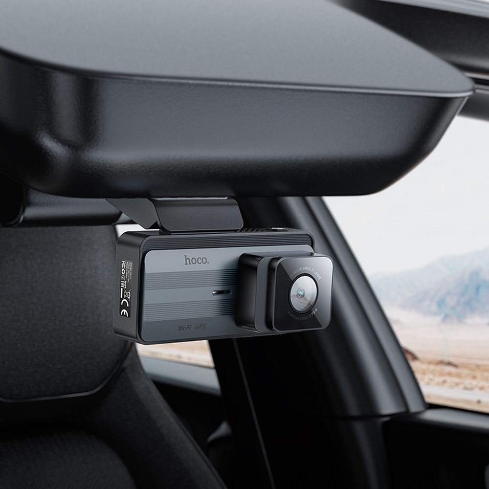 Cameră Auto HOCO DV12 2K GPS cu Ecran de 3,69" + Cameră Spate, Gri Titan [7]
