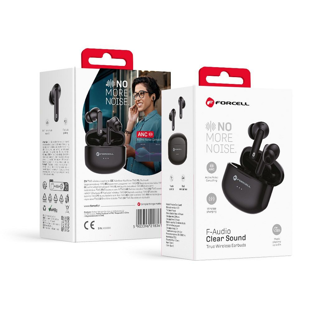 Căști Forcell F-Audio ANC Clear Sound TWS - Negru [10]