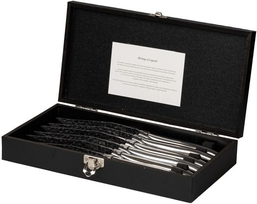 Set 6 Cutite Friptura, Jay Hill, Laguiole Raw Black, Stainless Steel [5]