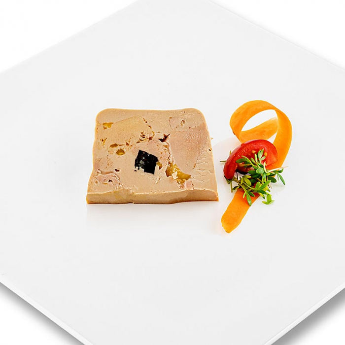 Bloc de foie gras, Rougié, cu bucati, 3% trufe, foie gras, trapez, 180 g [2]
