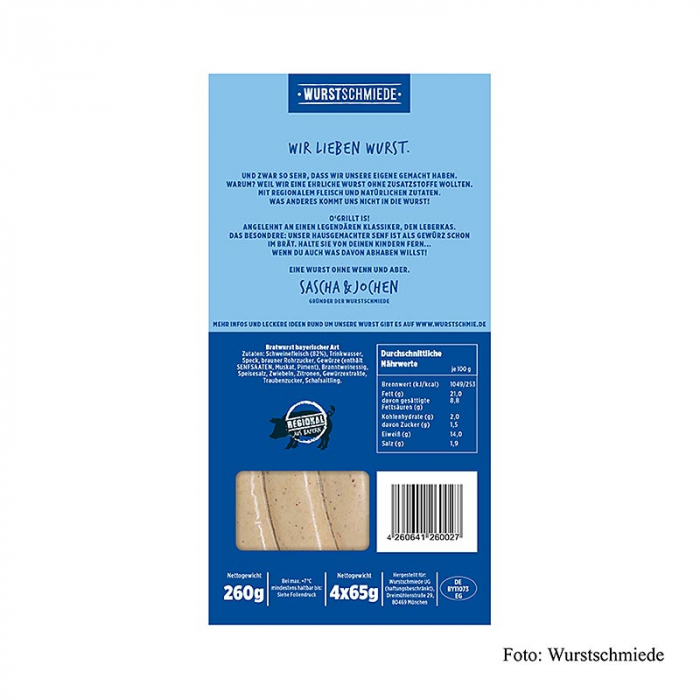 Bratwurst Leberkas bavarez, Wurstschmiede, 260 g [2]