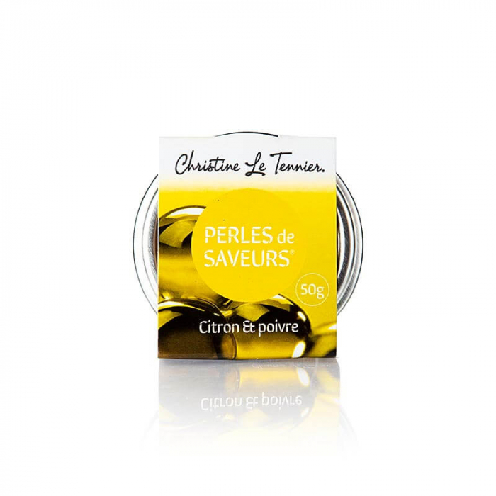 Caviar de fructe "Lemon-Pepper", Les Perles, marimea perlelor 5mm, sferice, 50 g [1]