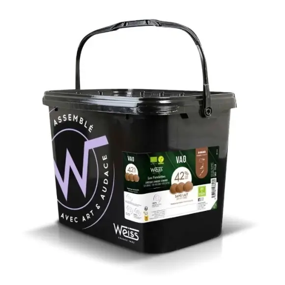 Ciocolată cu lapte organica si vegana Vao 42%, Weiss, 5kg [1]