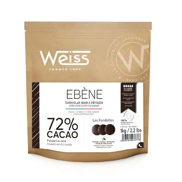 Ciocolată neagra Ebene 72%, Weiss, 1kg [1]