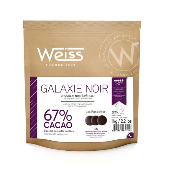 Ciocolată neagra Galaxie Noir 67%, Weiss, 1kg [1]