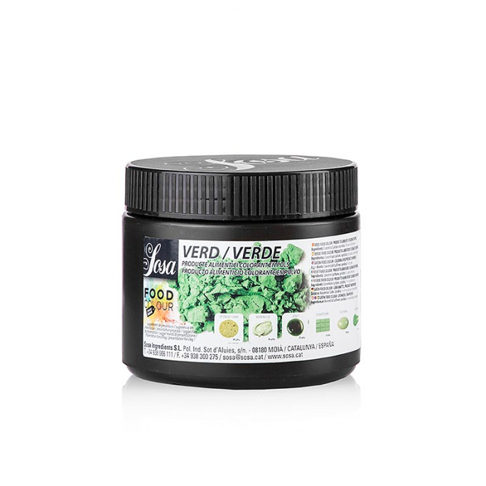Colorant alimentar natural verde, pudra, solubil in grasimi si apa, Sosa, 200 g [1]