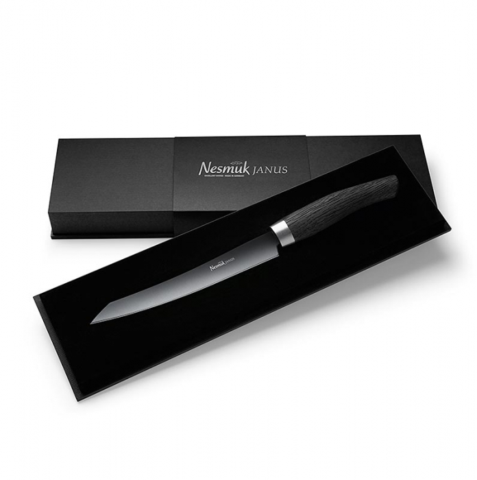 Cutit Nesmuk Janus 5.0, 16 cm, clema din otel inoxidabil, maner din stejar de mlastina, 1 buc [2]