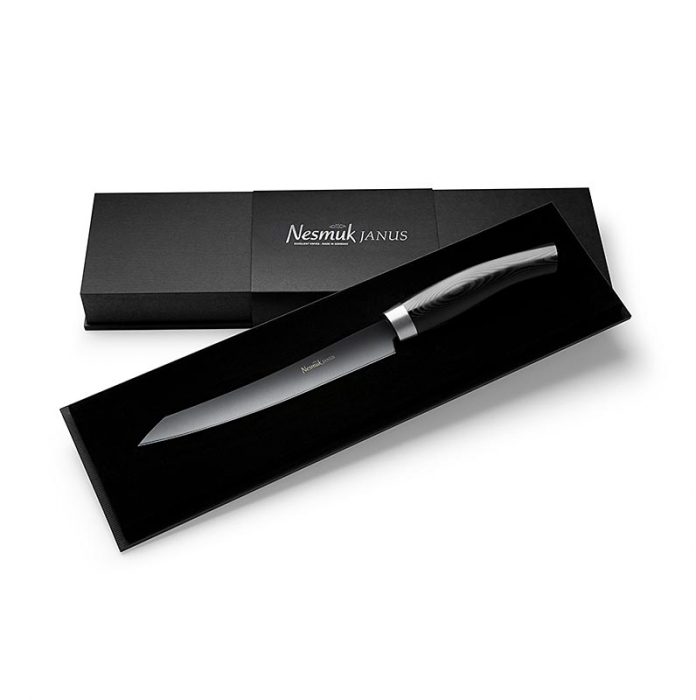 Slicer Nesmuk Janus 5.0, 160 mm, manson din otel inoxidabil, maner Micarta negru, 1 buc [2]