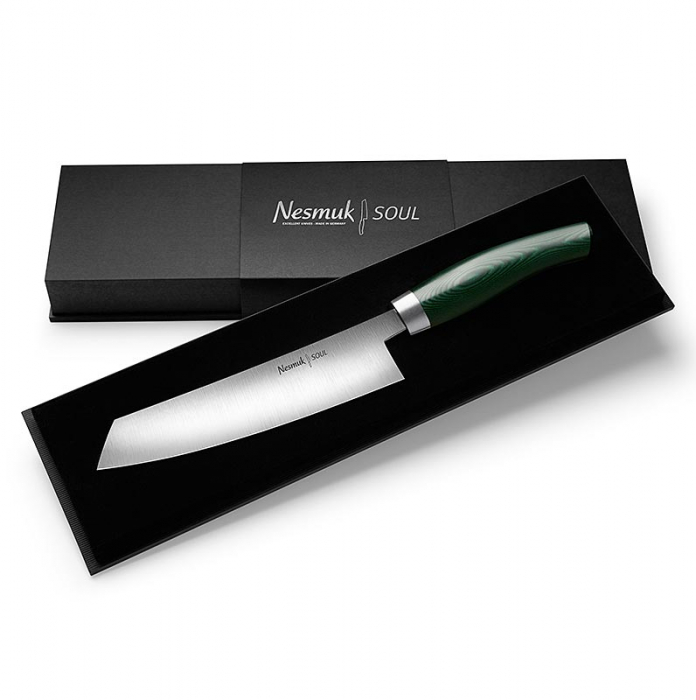 Cutit de bucatar Nesmuk Soul, 180 mm, maner verde Micarta -1 buc [2]
