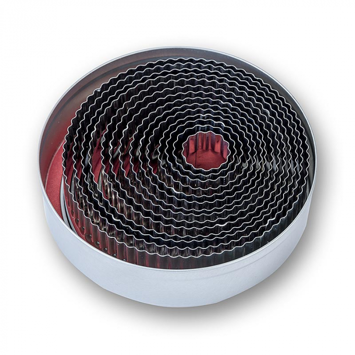 Forme de bucatarie rotunde, ondulate, ø 2,2 -11cm, 3cm inaltime, Contacto, 14 buc. [2]