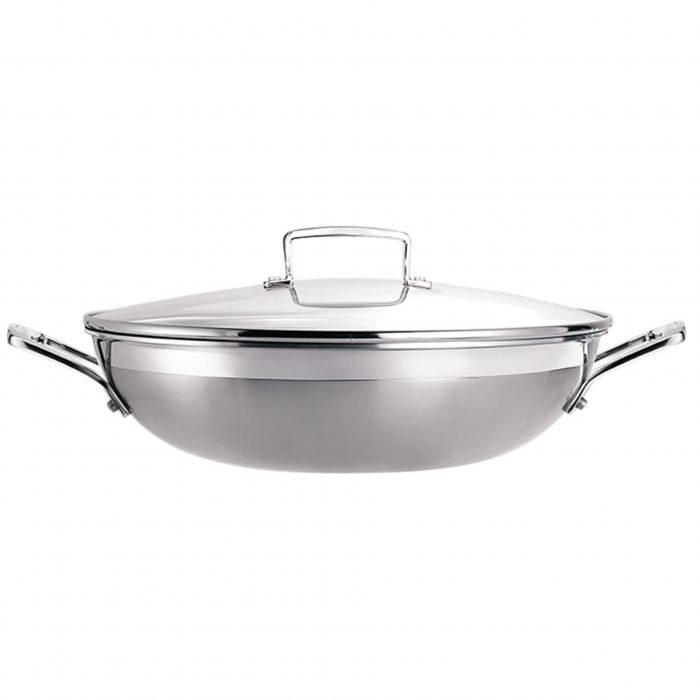Wok antiaderent Le Creuset cu 3 straturi cu capac din sticla [2]