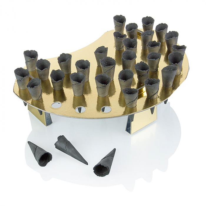 Mini Cornete Basic, neutre, negre, ø 2,5x7,5cm, cu suport pentru vafe, 988 g, 260 buc [2]