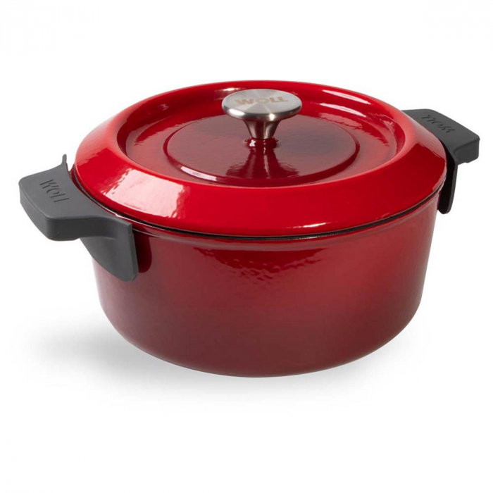 Oala din fonta cu capac, 24 cm - rosu [2]