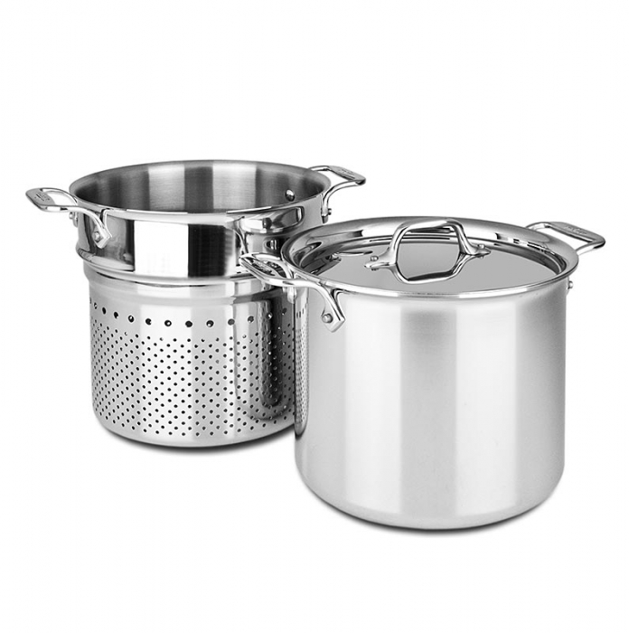 Oala pentru paste, cu insertie de sita si capac, inductie, ø 22cm, 6.6 L, All Clad [1]