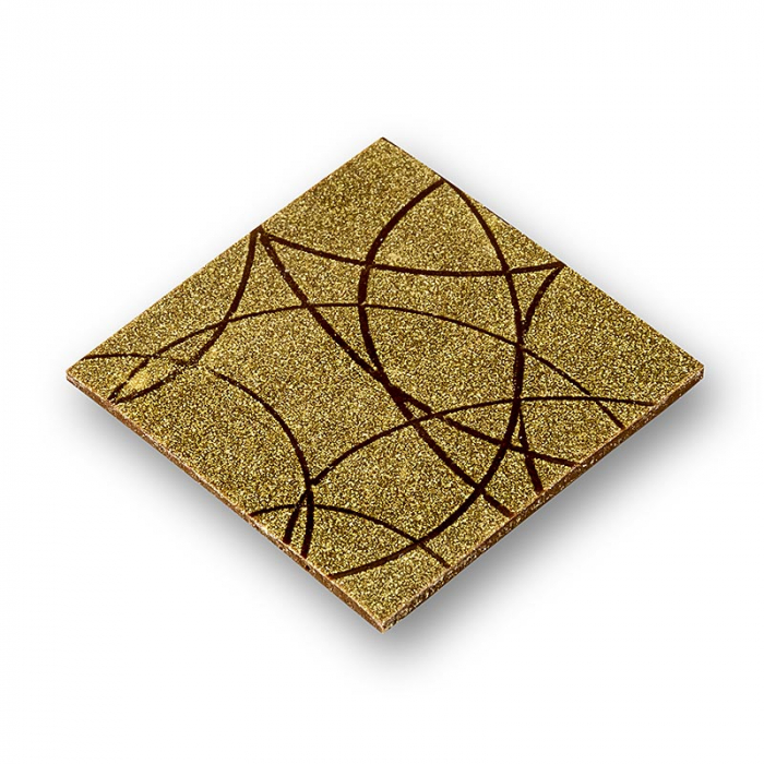 Ornament decorativ patrat cu linii aurii si negre, Deco Bling, dimensiuni35x35mm, 864 g, 288 bucati [2]