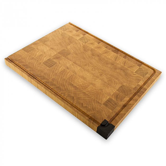 Placa de taiere, cu canelura pentru suc, 48x32x3cm, stejar + lemn de stejar de mlastina, Maigo [2]