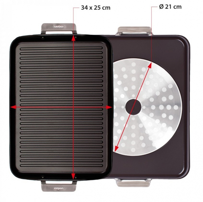 Platar Valira cu maner Aire Black 34x25 cm [4]
