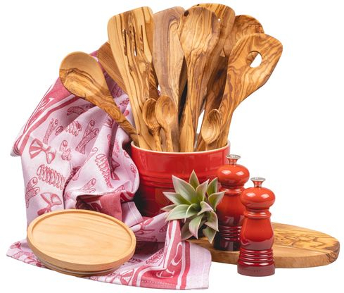 Polonic din lemn de maslin, rustic - 35cm [2]