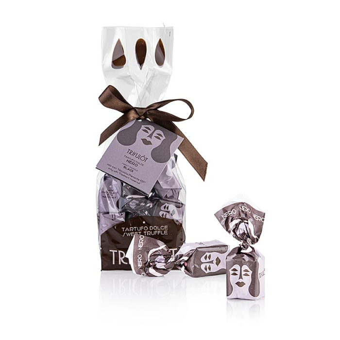 Praline cu trufe, Dolce d'Alba, ciocolata neagra, aproximativ 14g, Tartuflanghe, 200 g [1]