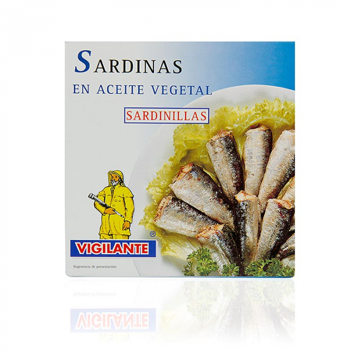 Sardine, intregi, cu piele si oase, in ulei vegetal, Vigilante, 275 g [2]
