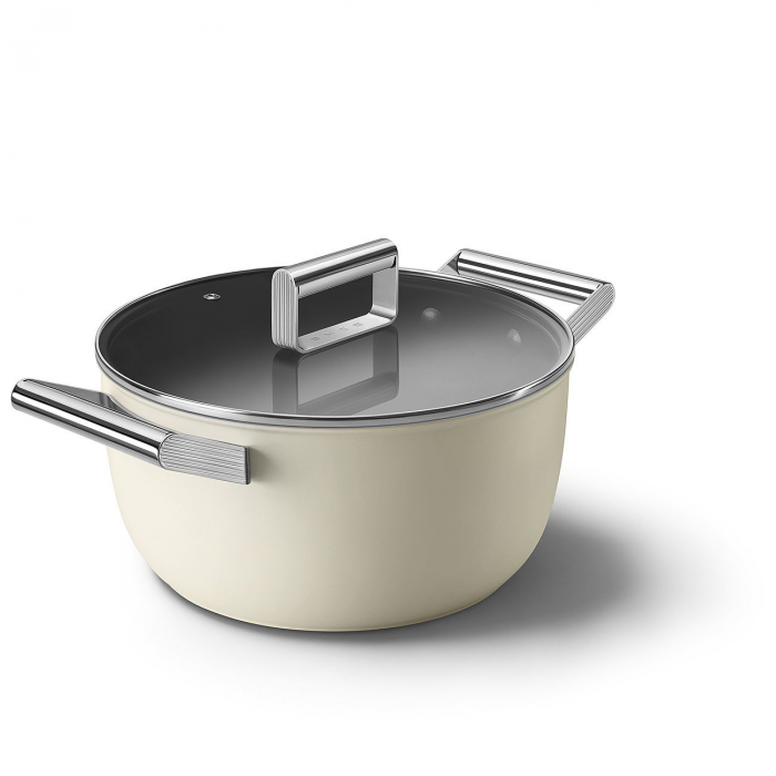SMEG Caserola cu capac Crema Mat - Ø 24 cm / 4,6 Litri [2]
