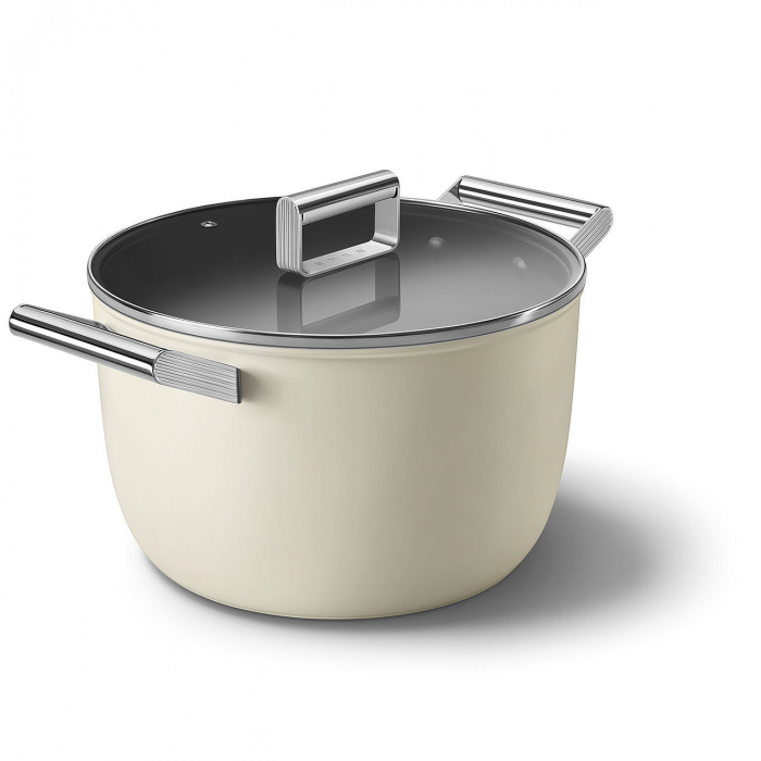 SMEG Caserola cu capac Crema Mat - Ø 26 cm / 7,7 Litri [2]