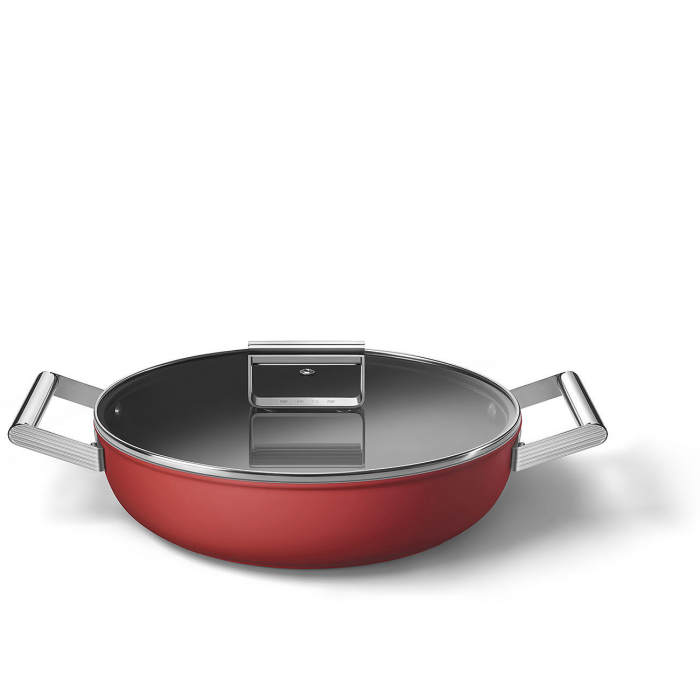 SMEG Caserola Cu Capac Rosu Mat - Ø 28 cm / 3,7 Litri [4]