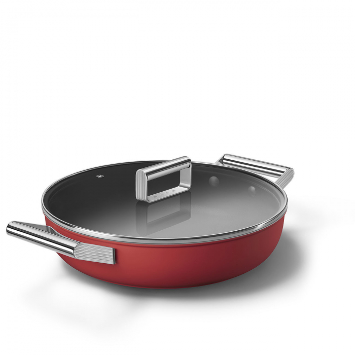 SMEG Caserola Cu Capac Rosu Mat - Ø 28 cm / 3,7 Litri [2]