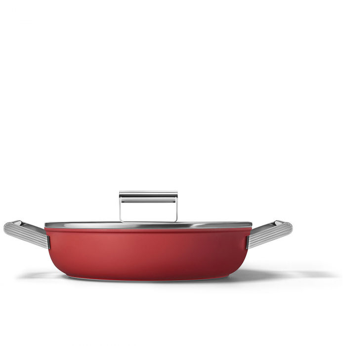 SMEG Caserola Cu Capac Rosu Mat - Ø 28 cm / 3,7 Litri [1]