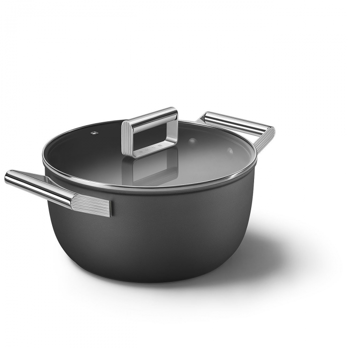 SMEG Vas cu capac Negru Mat - Ø 24 cm / 4,6 Litri [2]