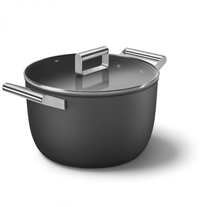 SMEG Vas cu capac Negru Mat - Ø 26 cm / 7,7 Litri [2]