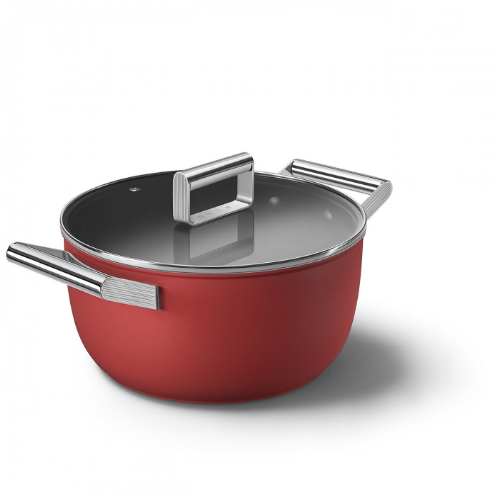 SMEG Vas cu capac Rosu Mat - Ø 24 cm / 4,6 Litri [2]