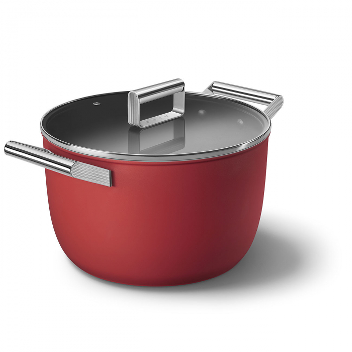 SMEG Vasa cu capac Rosu Mat - Ø 26 cm / 7,7 Litri [2]