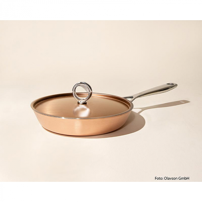 Tigaie din cupru cu capac, 24cm, pentru toate tipurile de aragaz - Copie [1]