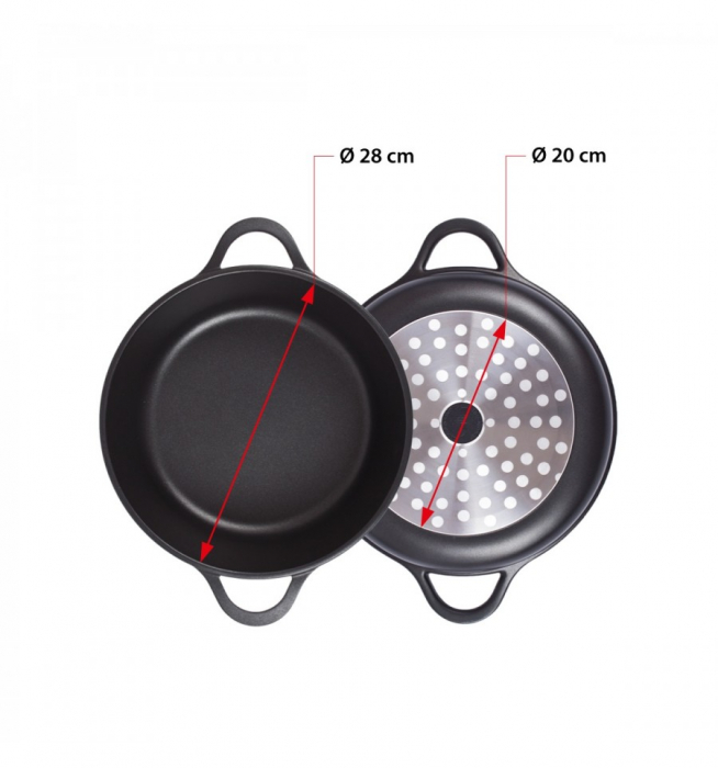 Tigaie inalta Valira cu capac Aire Black ⌀ 28 cm [3]