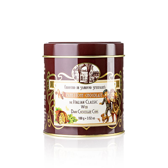 Tort de Craciun Panettone - cu ciocolata, cutie metalica, 100 g [1]