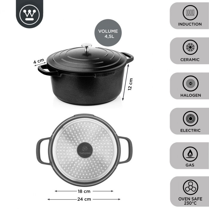 Westinghouse Casserole Performance Blissful Black - ø 28 cm / 6. [5]