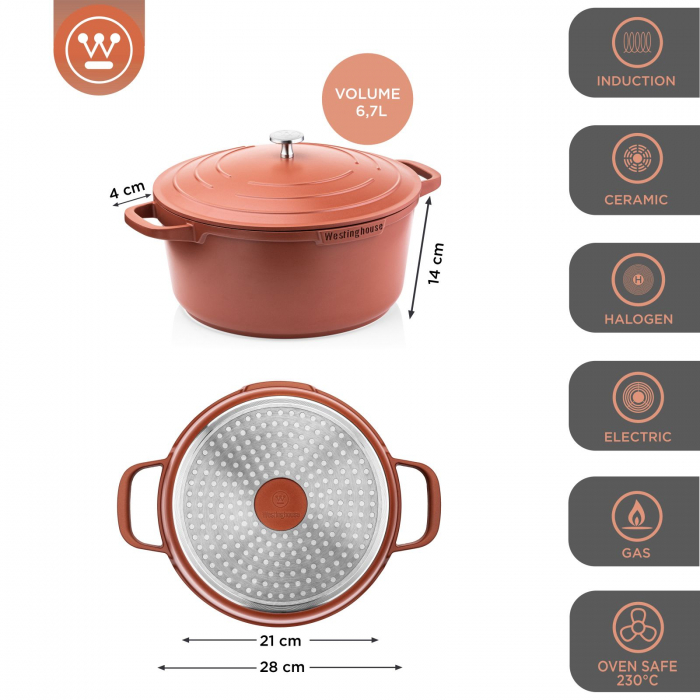 Westinghouse Casserole Performance Rebel Red - ø 28 cm / 6,7 L [2]