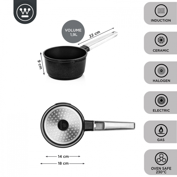 Westinghouse Cratita Performance Blissful Black ø 18 cm / 1,9 L [2]