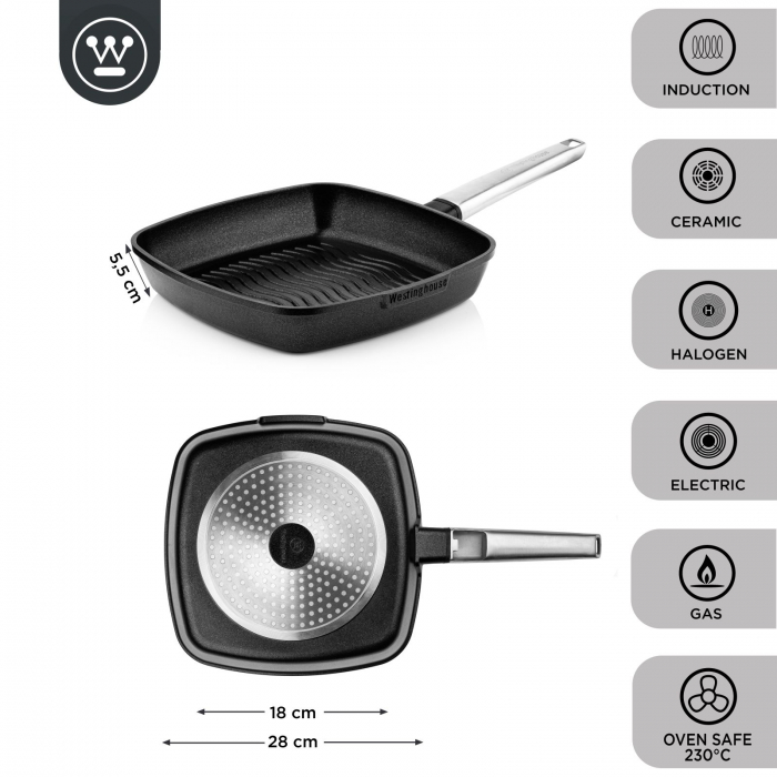 Westinghouse Griddle Pan Performance Blissful Black 28 x 28 cm [3]